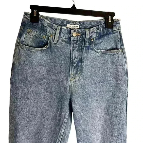 Good American 90’s Icon High Rise Straight Leg Distressed Jeans Size 2/26 - Picture 3 of 8